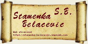 Stamenka Belaćević vizit kartica
